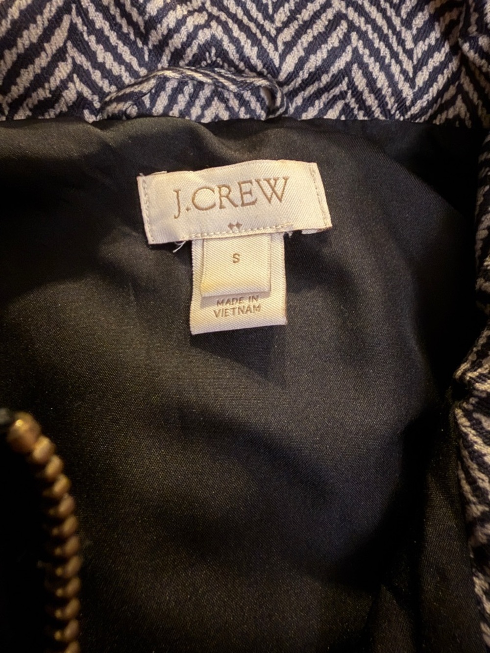 J. Crew black and white Herringbone quilted vest - Picture 6 of 7